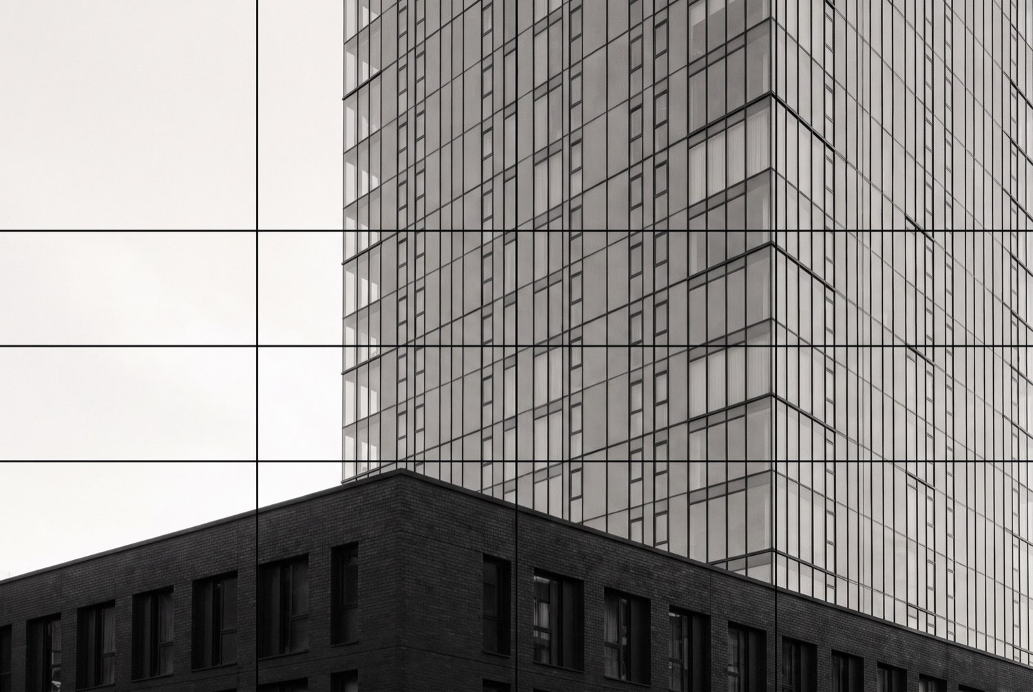 The hotel exterior at dusk