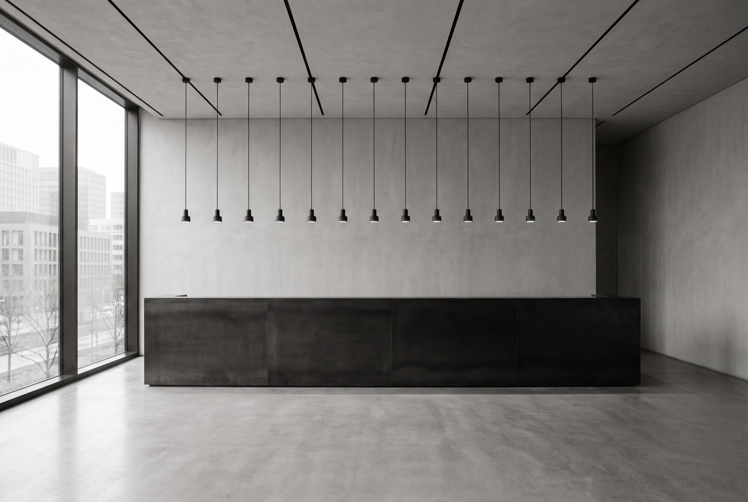 Modern hotel lobby arrival hall